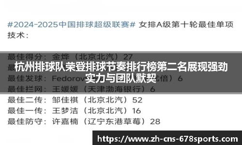 杭州排球队荣登排球节奏排行榜第二名展现强劲实力与团队默契